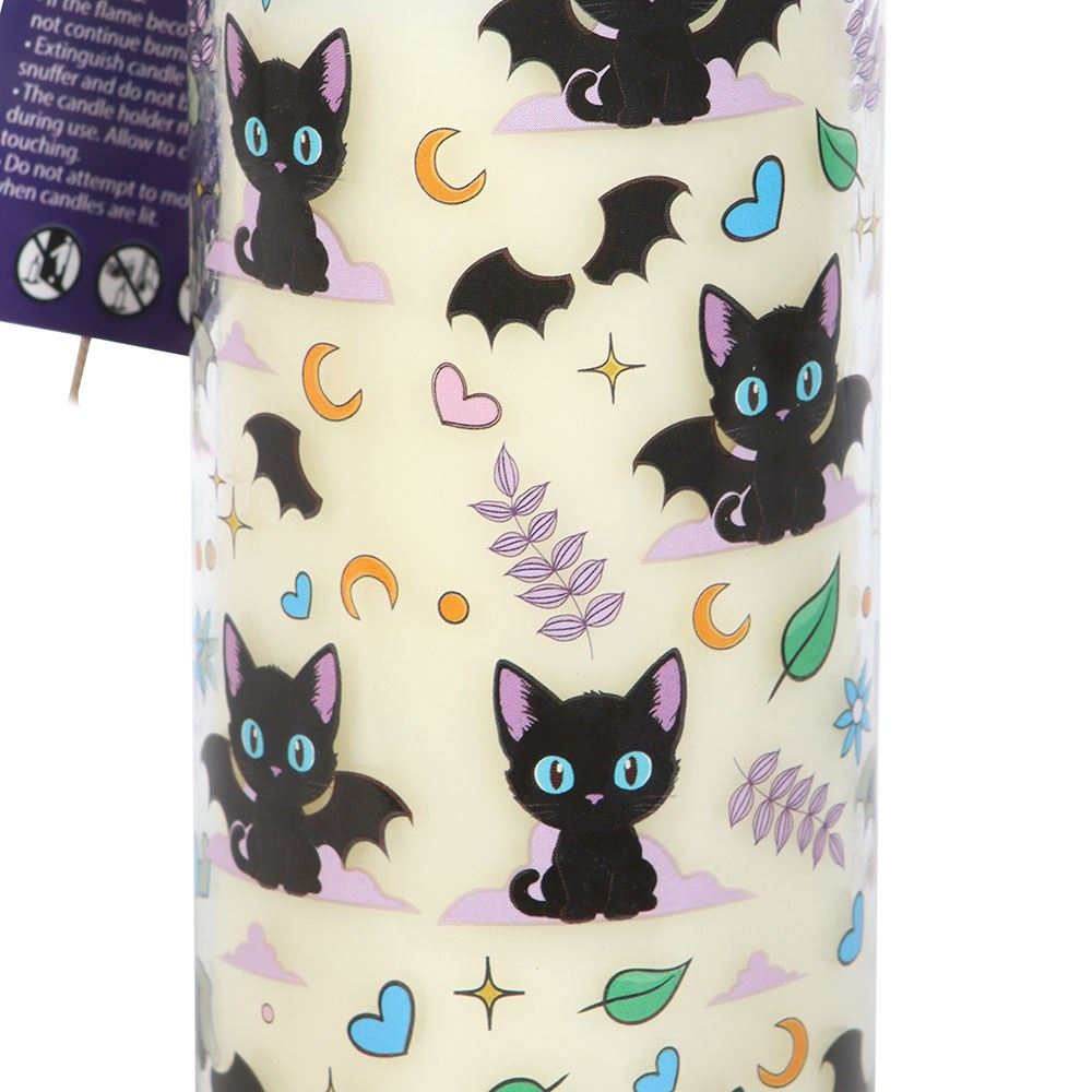 Something Different - Cute and Creepy Cat Print Lavender Tube Geurkaars - Multicolours